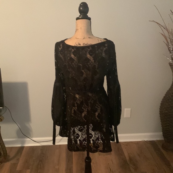 Free People Ruby Crochet Black Dress size XS - Picture 2 of 8